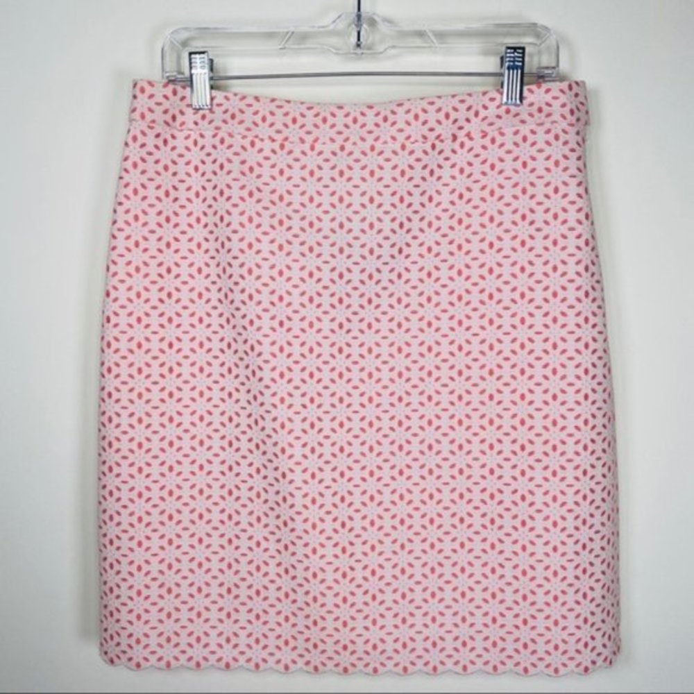 Brooks Brothers Scalloped Eyelet Pencil Skirt NWT